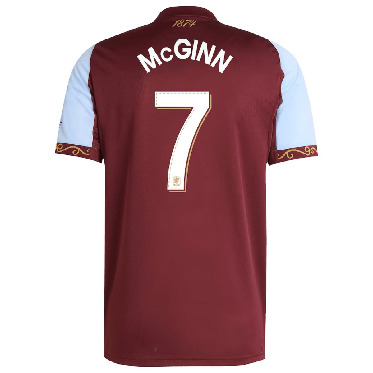 McGINN #7 Aston Villa Home Jersey 2025/26 - Cup Font — Aston Villa Home 2025/26