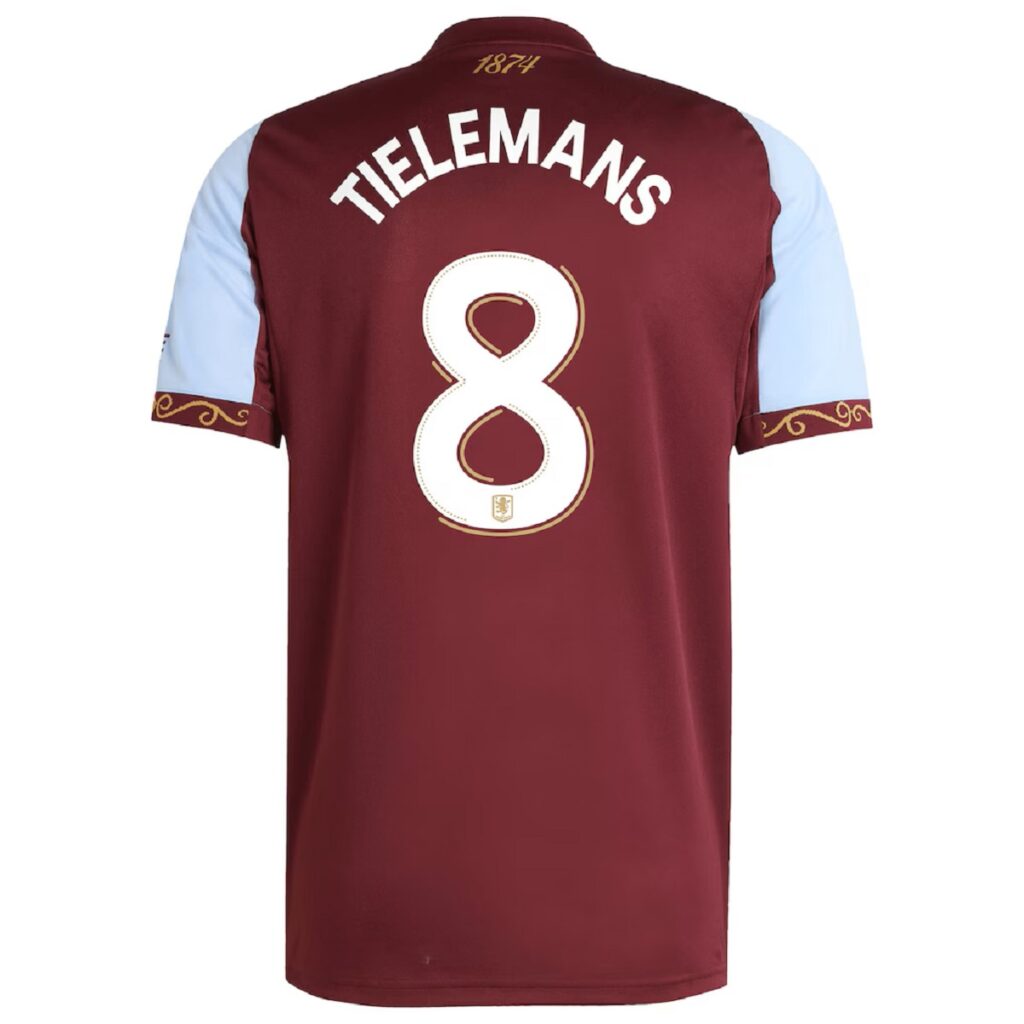 TIELEMANS #8 Aston Villa Home Jersey 2025/26 – Cup Font - Cancha Kits