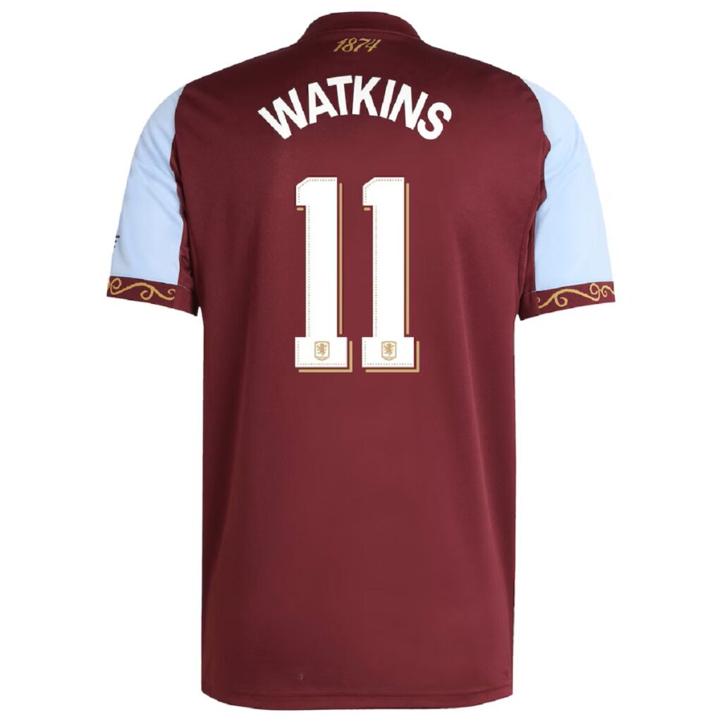 WATKINS #11 Aston Villa Home Jersey 2025/26 – Cup Font - Cancha Kits