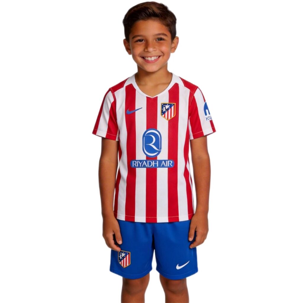 Kids Atletico Madrid Home Jersey Kit - Cancha Kits