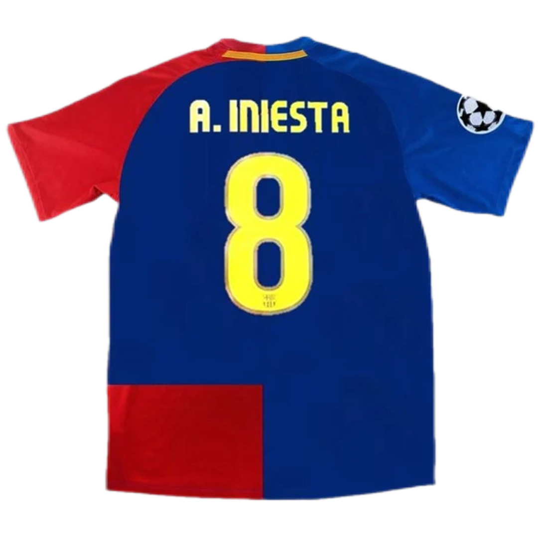 A.INIESTA #8 Retro Barcelona UCL Final Home Jersey 2008/09 — Barcelona Home 2008/09