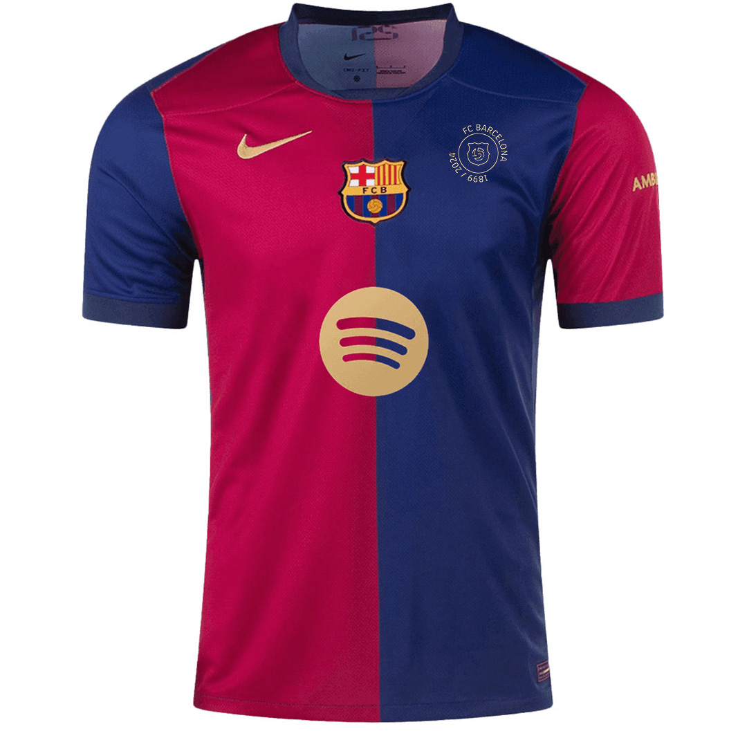 Barcelona 125th Anniversary Spotify Logo Without Text Home Jersey — Barcelona Home 2024/25
