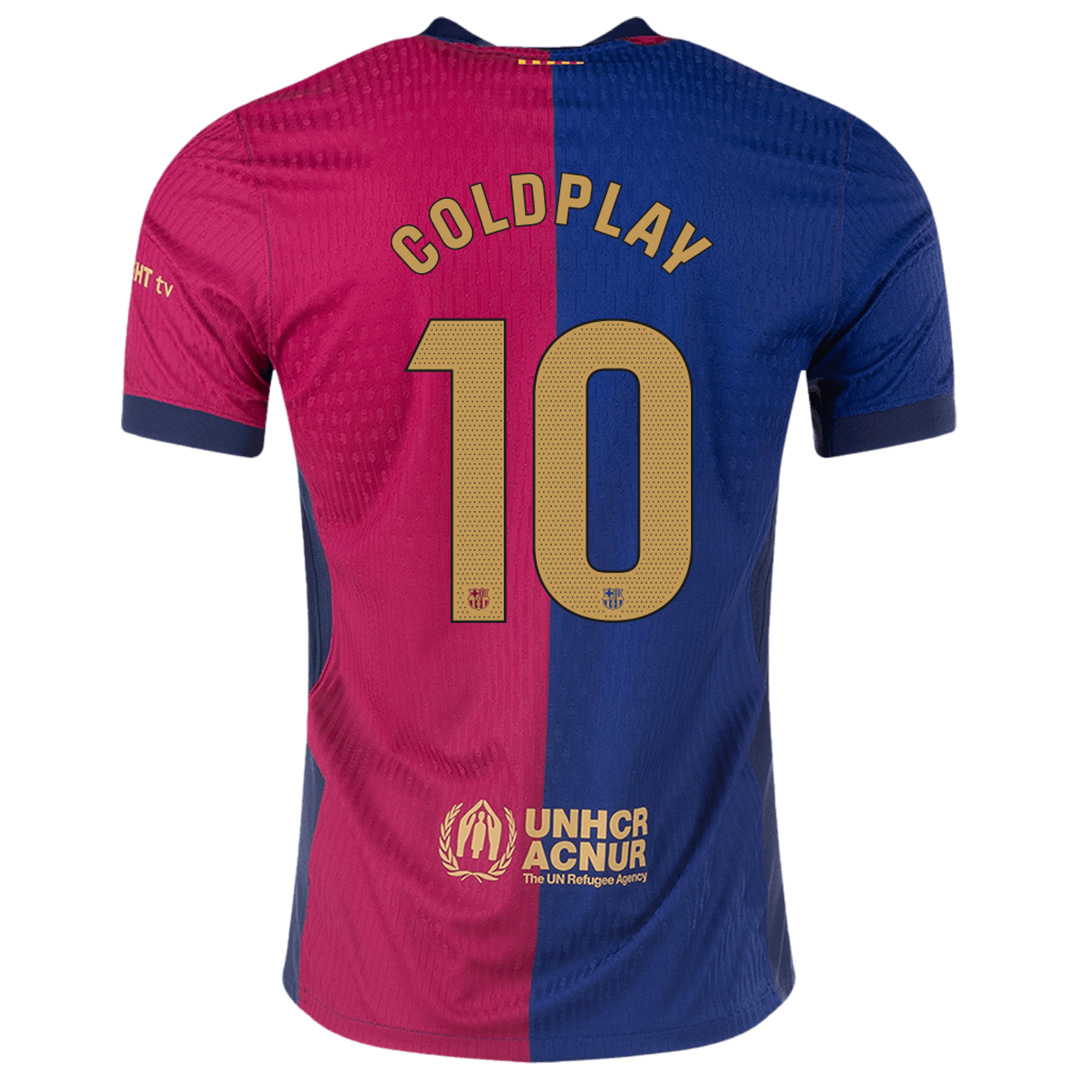 COLDPLAY #10 x Barcelona Home Coldplay Match Jersey — Barcelona Home 2024/25
