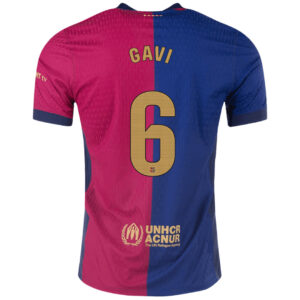 GAVI #6 Barcelona Home Spotify Logo Without Text Match Jersey - Cancha Kits