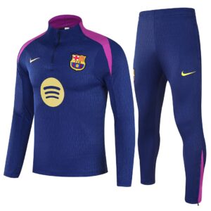 Kids Barcelona 1/4 Zipper Sweat Kit(Top+Pants) Navy 2025/26 - Cancha Kits