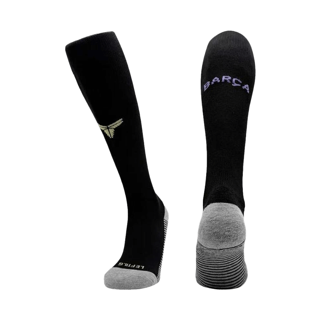 Kids Barcelona Away Soccer Socks - Black 2025/26 — Barcelona Kids Soccer Socks 2025/26