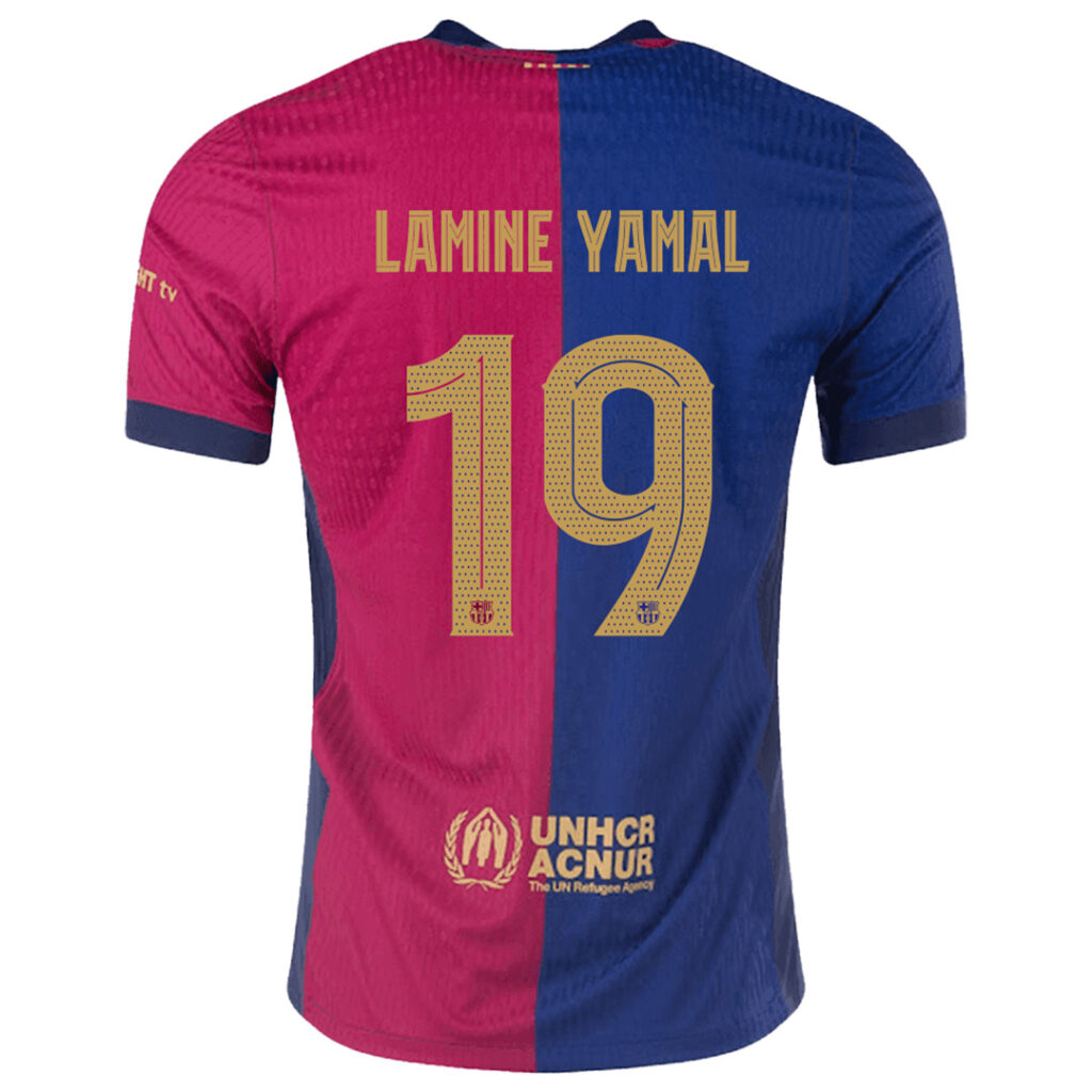 LAMINE YAMAL #19 Barcelona Home Jersey Player Version – UCL Font - Cancha Kits
