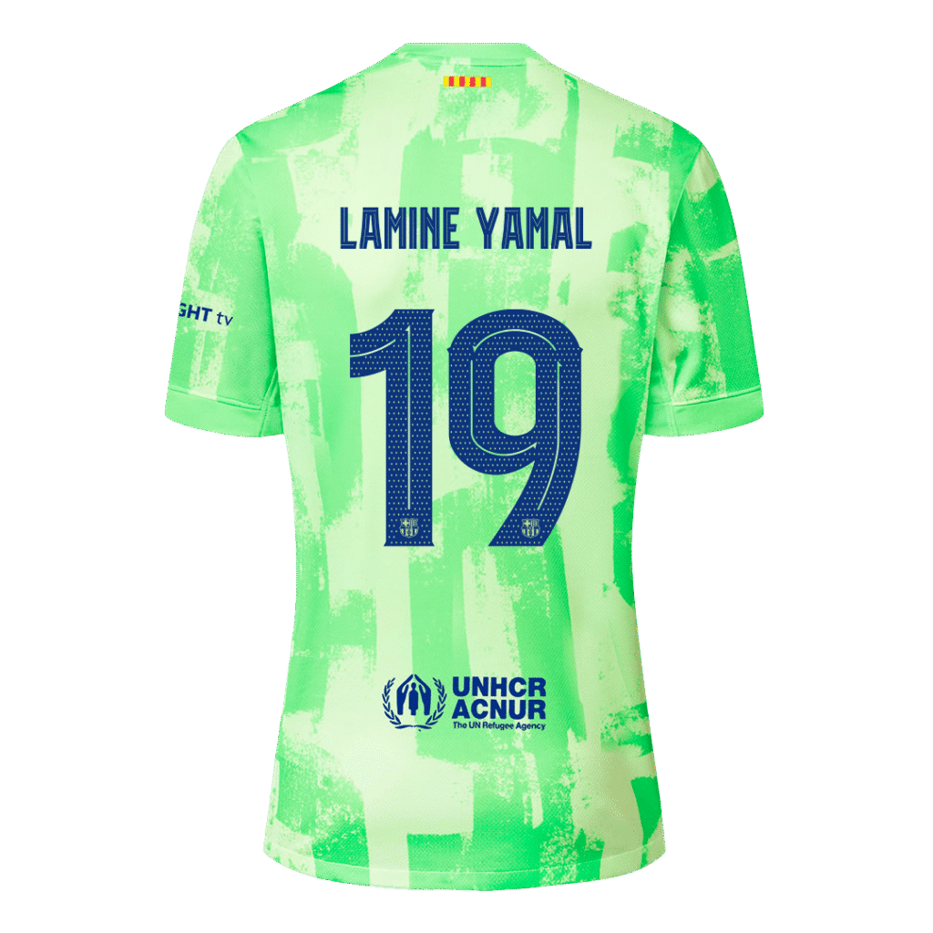 LAMINE YAMAL #19 Barcelona Spotify Logo Without Text Third Jersey – UCL Font - Cancha Kits
