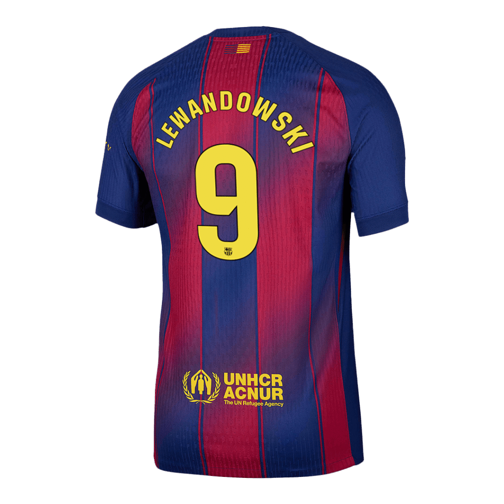 LEWANDOWSKI #9 Barcelona Home Match Jersey Player Version 2025/26 - Cancha Kits