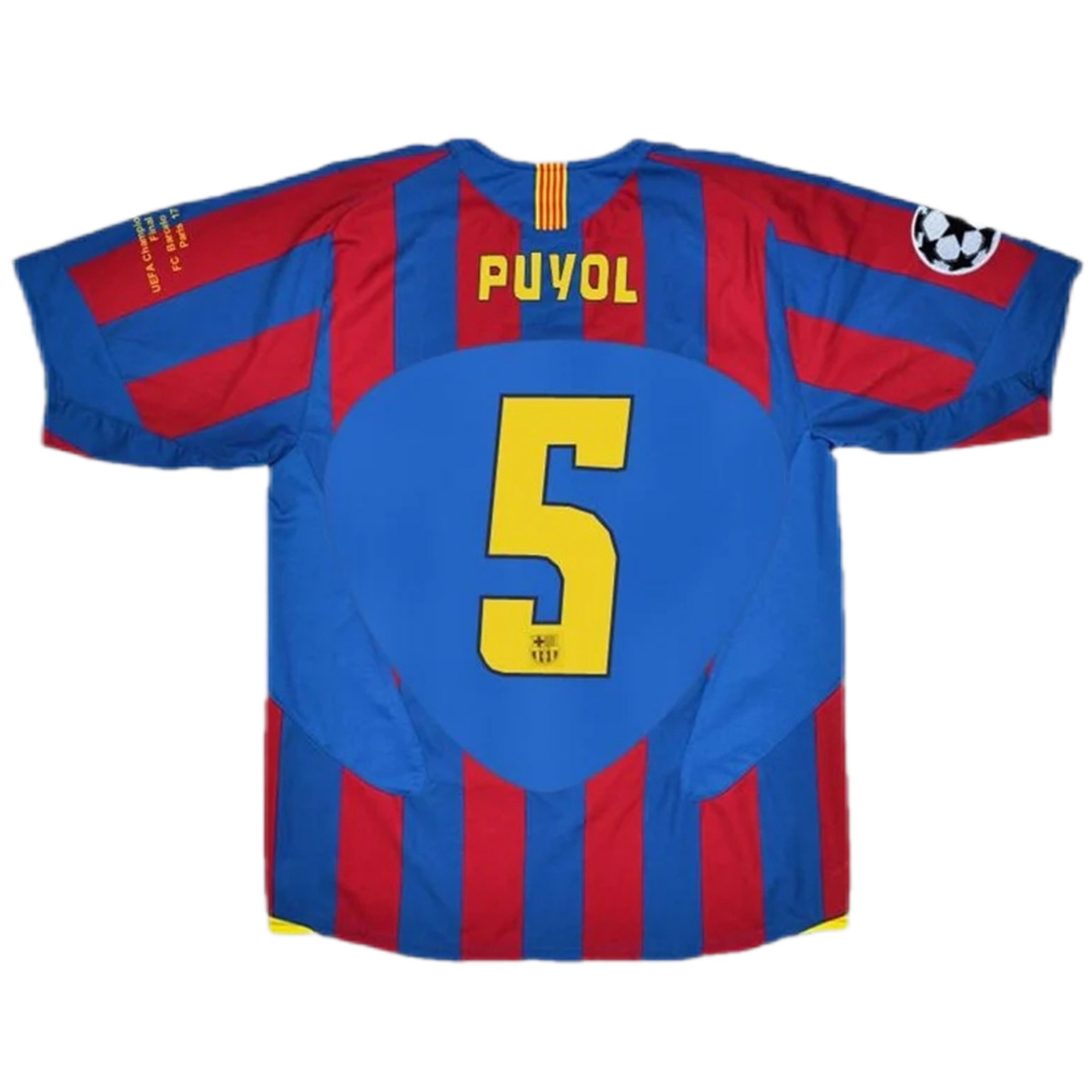 Puyol #5 Retro Barcelona UCL Final Home Jersey 2005/06 — Barcelona Home 2005/06