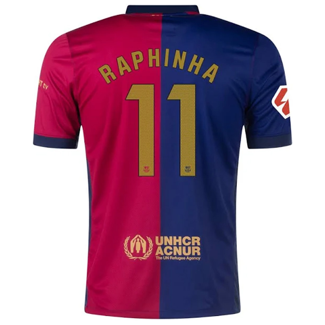 RAPHINHA #11 Barcelona Home Spotify Logo Without Text Jersey — Barcelona Home 2024/25