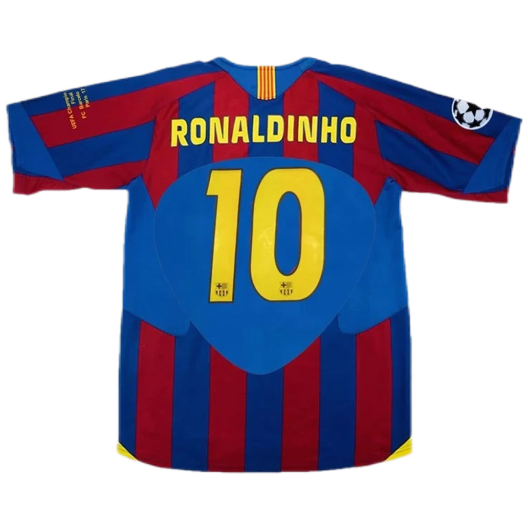 Ronaldinho #10 Retro Barcelona UCL Final Home Jersey 2005/06 — Barcelona Home 2005/06