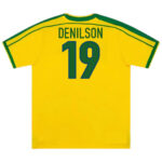 DENILSON #19 Retro Brazil Home Jersey World Cup 1998