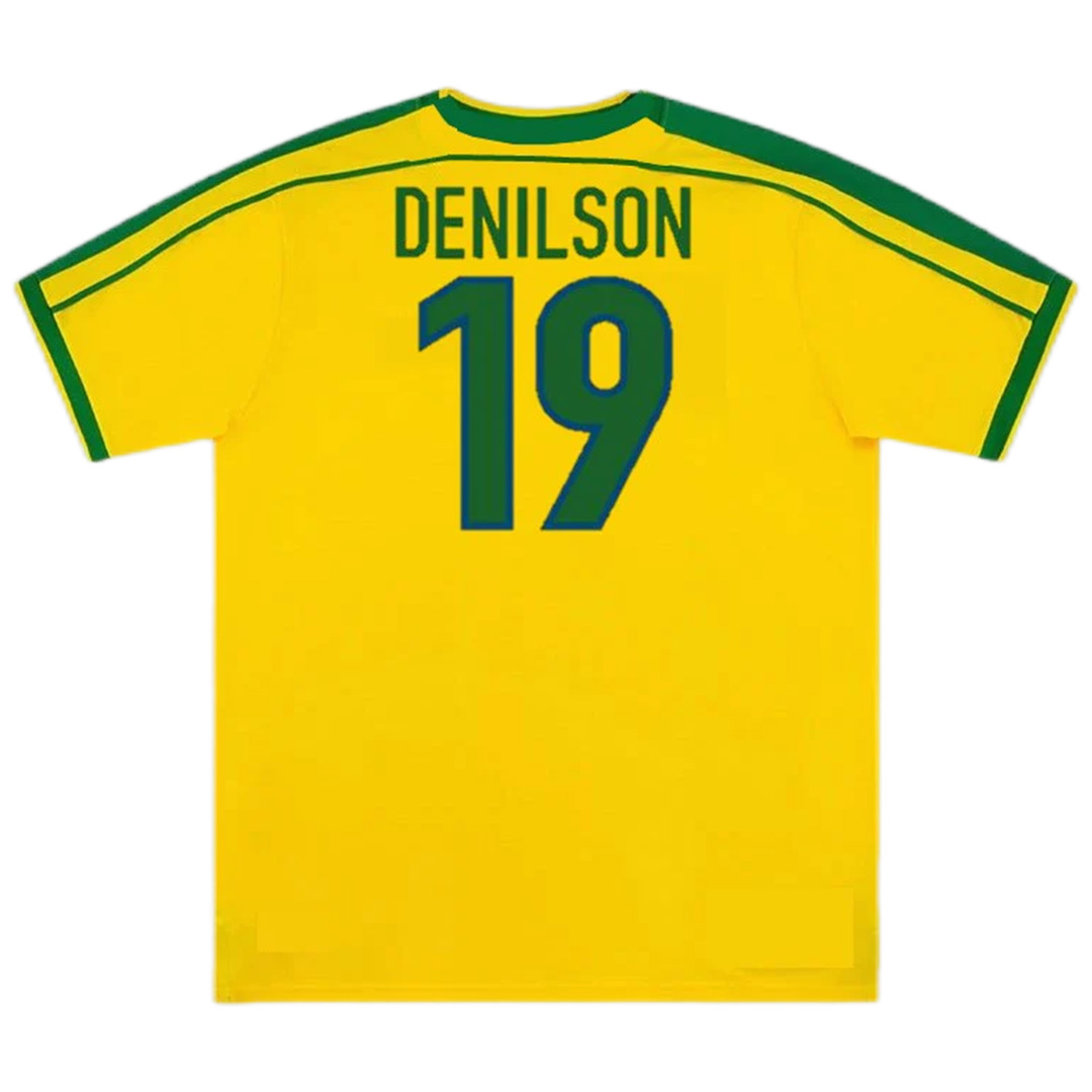 DENILSON #19 Retro Brazil Home Jersey World Cup 1998 — Brazil Home 1998