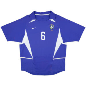 R.Carlos #6 Retro Brazil Away Jersey World Cup 2002 - Cancha Kits