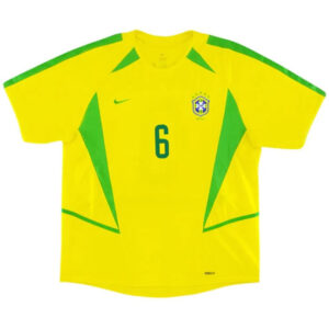R.CARLOS #6 Retro Brazil Home Jersey World Cup 2002 - Cancha Kits