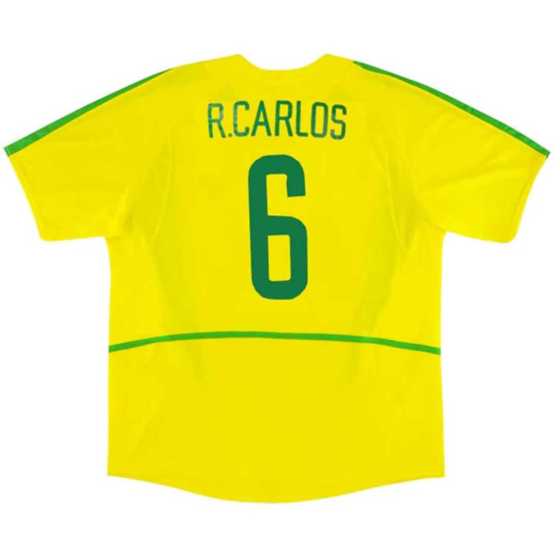 R.CARLOS #6 Retro Brazil Home Jersey World Cup 2002 — Brazil Home 2002