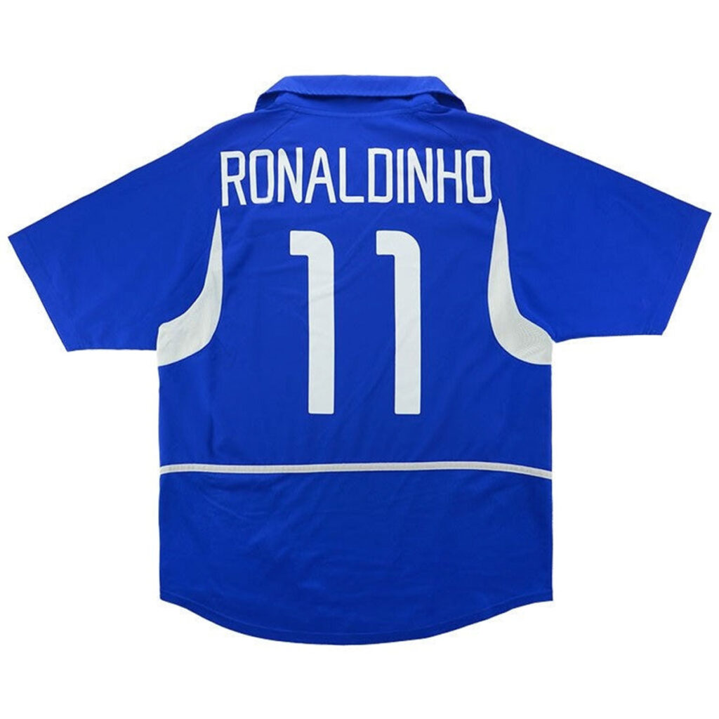 Ronaldinho #11 Retro Brazil Away Jersey World Cup 2002 - Cancha Kits