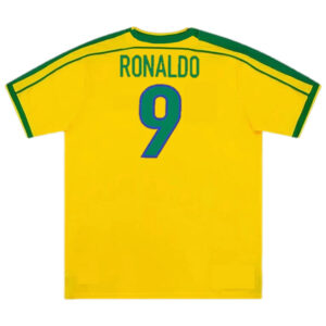 Ronaldo #9 Retro Brazil Home Jersey World Cup 1998 - Cancha Kits