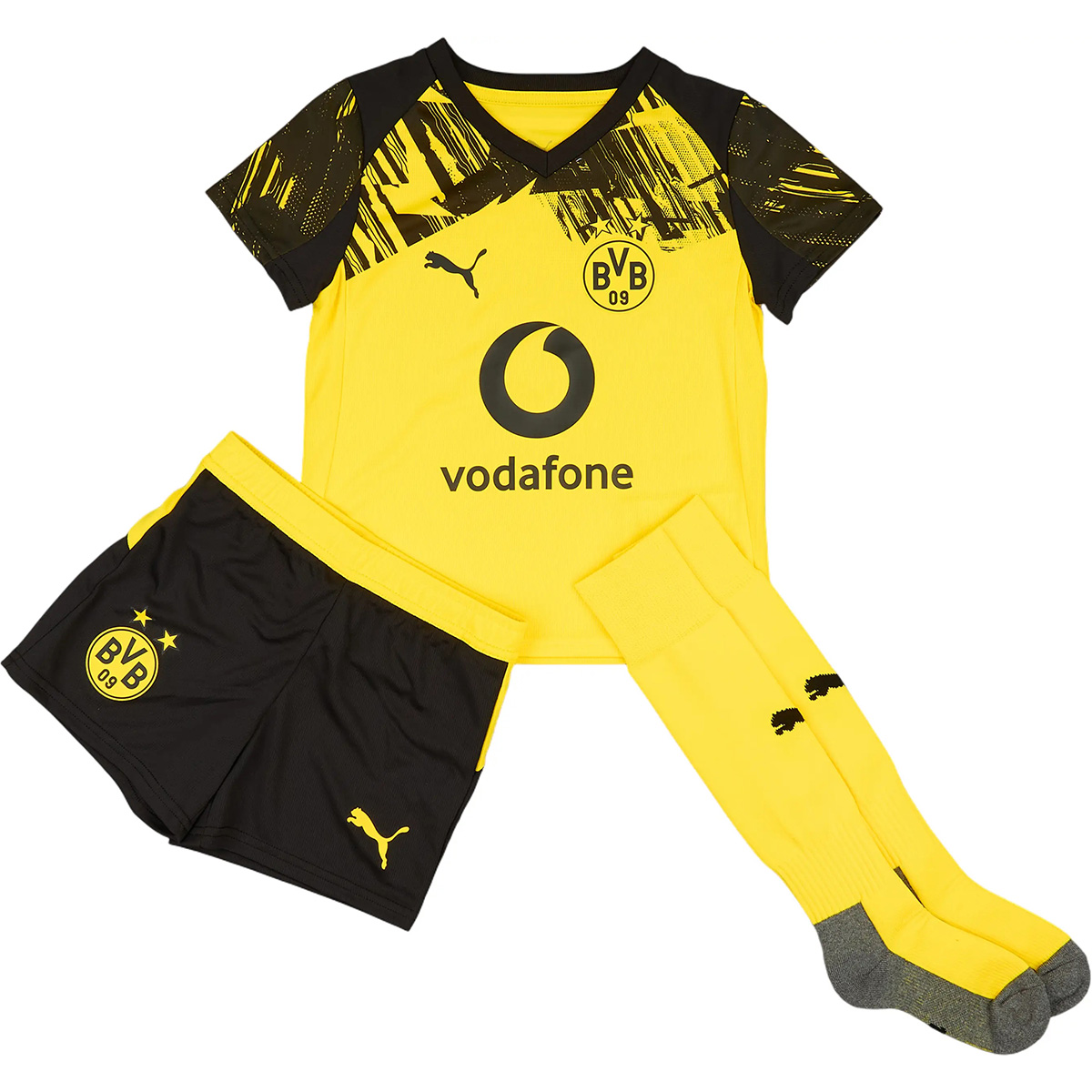 Kids Borussia Dortmund Home Jersey Full Kit 2025/26 — Bundesliga Home 2025/26