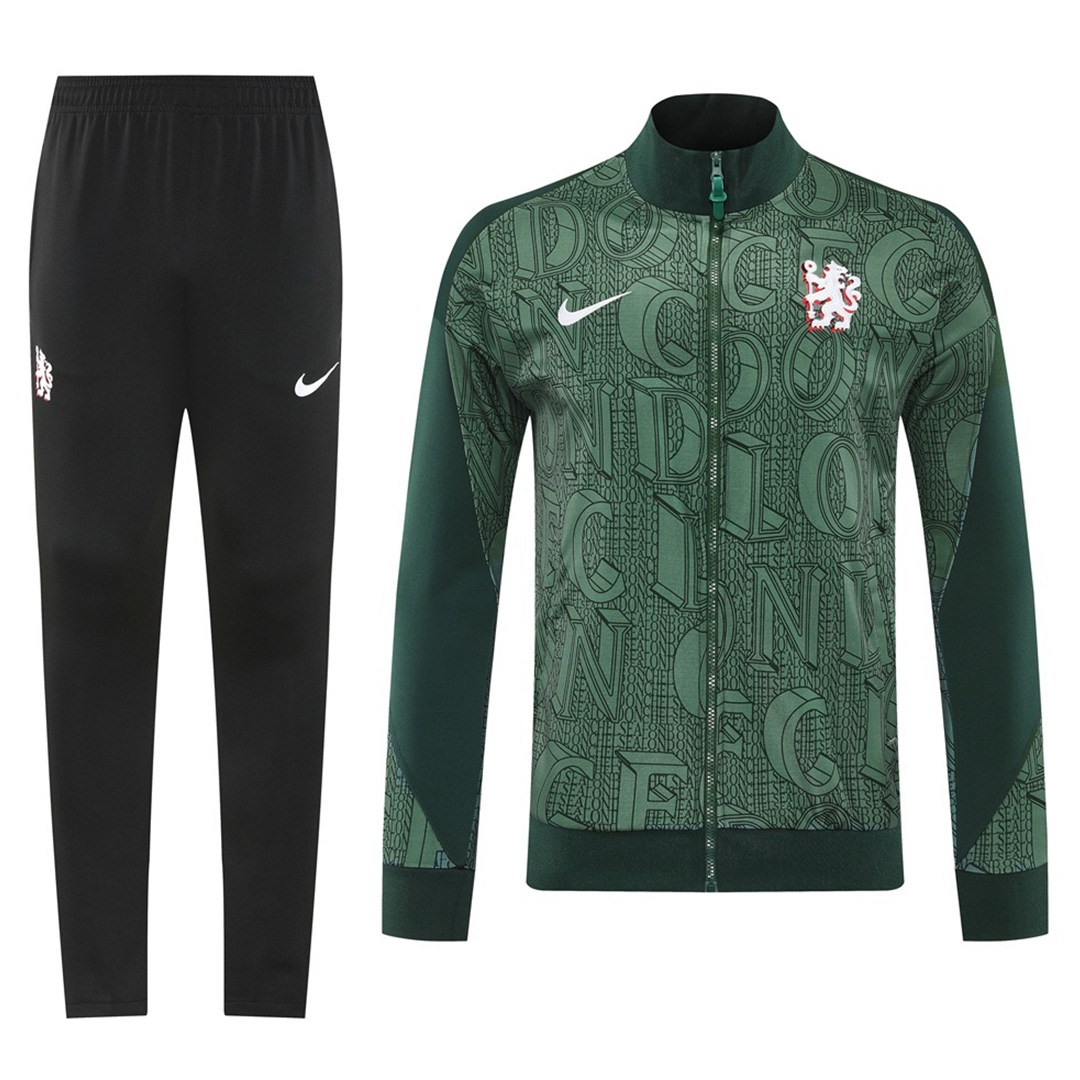 Chelsea Training Tracksuit Kit(Jacket+Pants) Green 2025/26 — Chelsea Training 2025/26