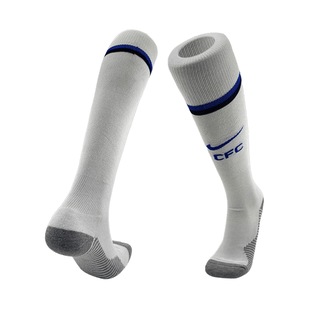 Kids Chelsea Home Soccer Socks – White 2025/26 - Cancha Kits