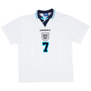 BECKHAM #7 Retro England Home Jersey Euro Cup 1996 - Cancha Kits
