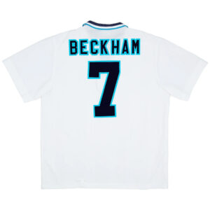 BECKHAM #7 Retro England Home Jersey Euro Cup 1996 - Cancha Kits