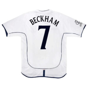 Beckham #7 Retro England Home Jersey World Cup 2002 - Cancha Kits