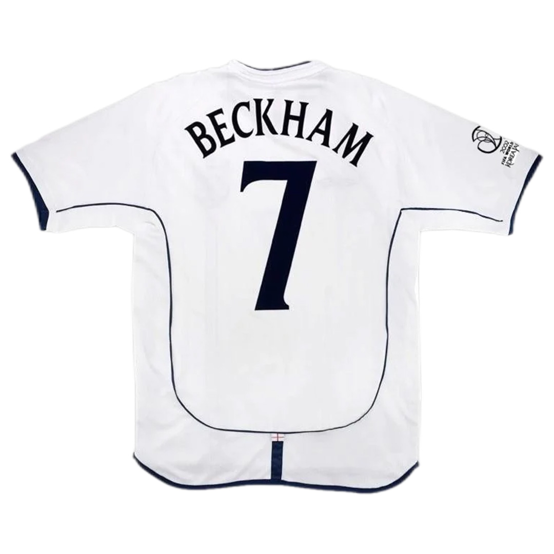 Beckham #7 Retro England Home Jersey World Cup 2002 — England Home 2002