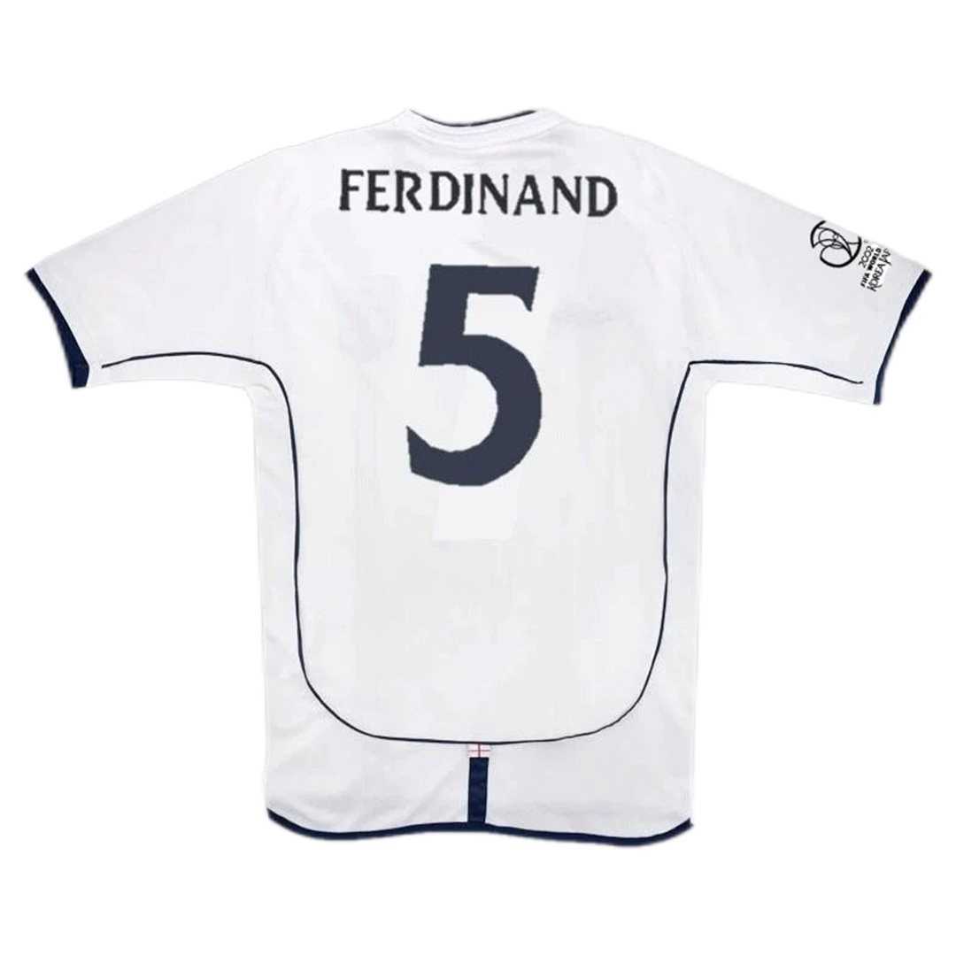 Ferdinand #5 Retro England Home Jersey World Cup 2002 — England Home 2002