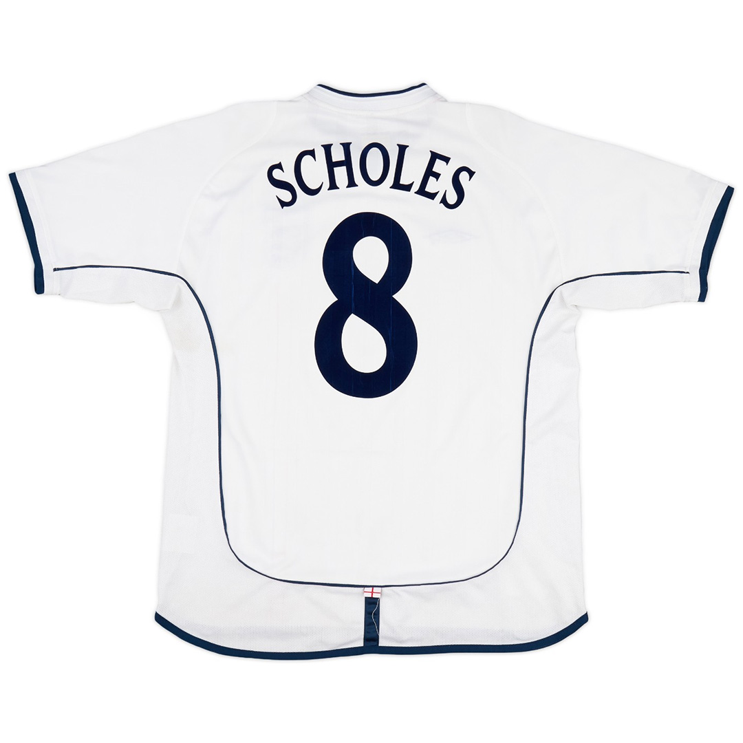 SCHOLES #8 Retro England Home Jersey World Cup 2002 — England Home 2002