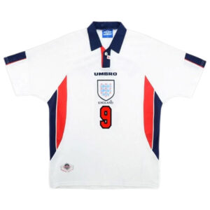 Shearer #9 Retro England Home Jersey World Cup 1998 - Cancha Kits