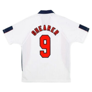 Shearer #9 Retro England Home Jersey World Cup 1998 - Cancha Kits