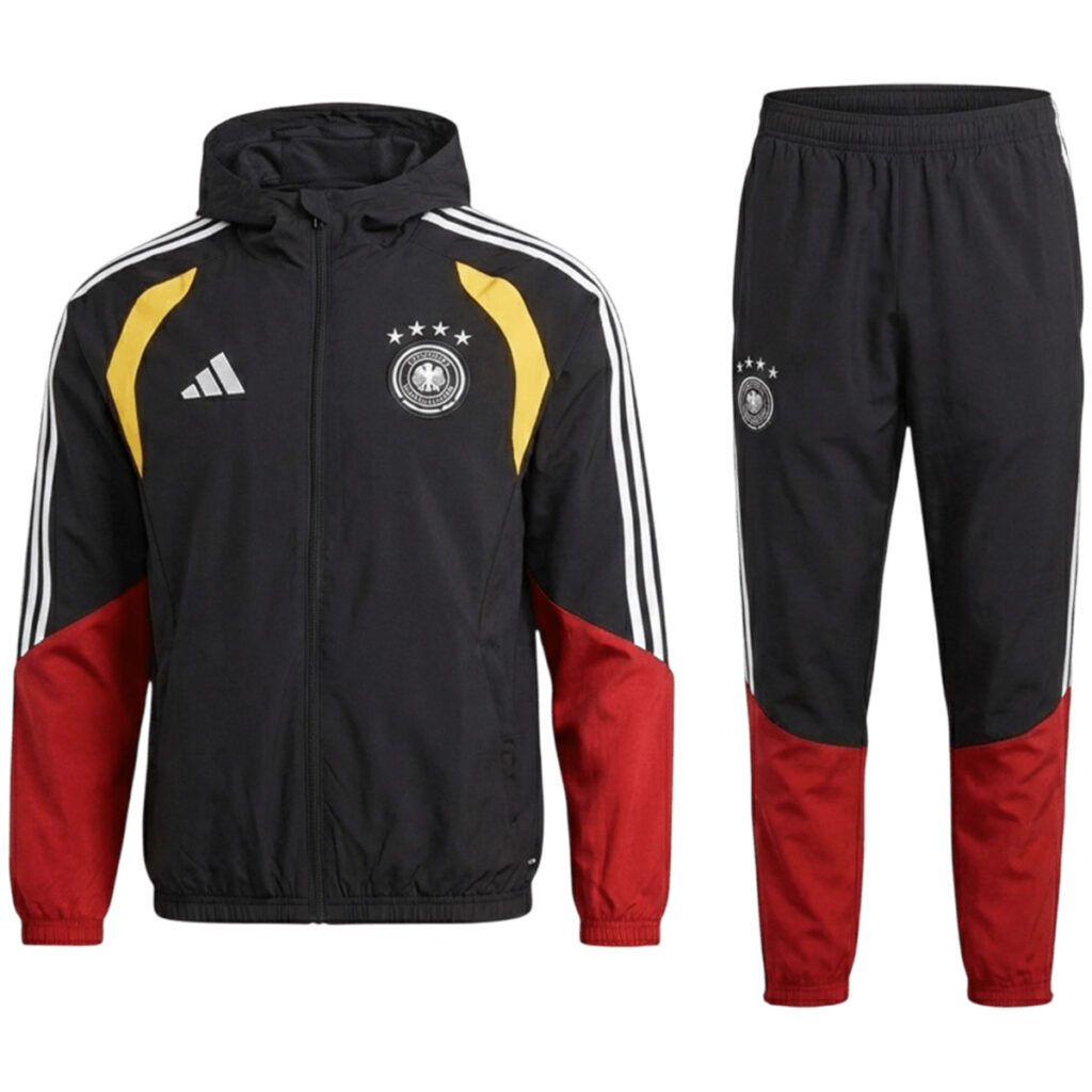 Germany Windbreaker Hoodie Kit(Jacket+Pants) Black 2026 - Cancha Kits