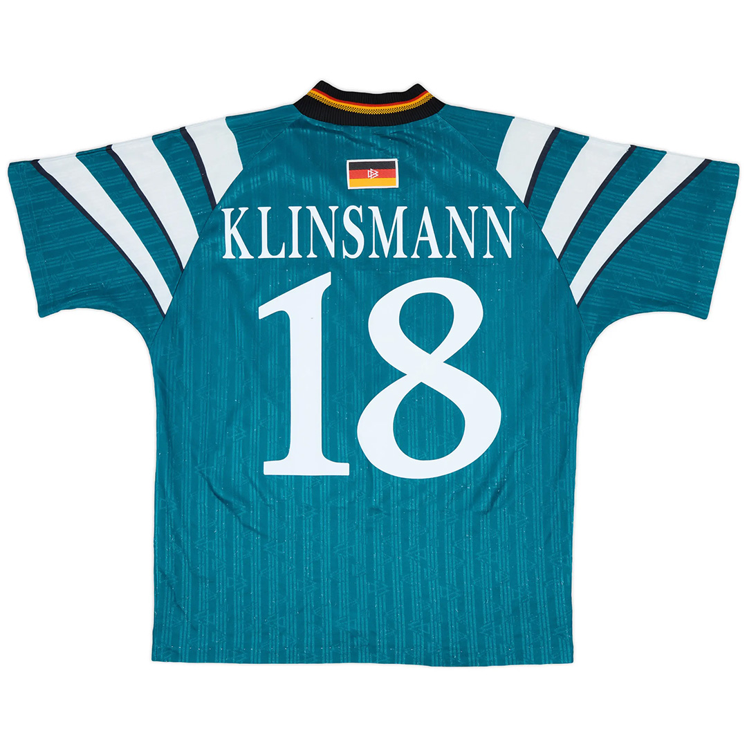KLINSMANN #18 Retro Germany Away Jersey Euro Cup 1996 — Germany Away 1996