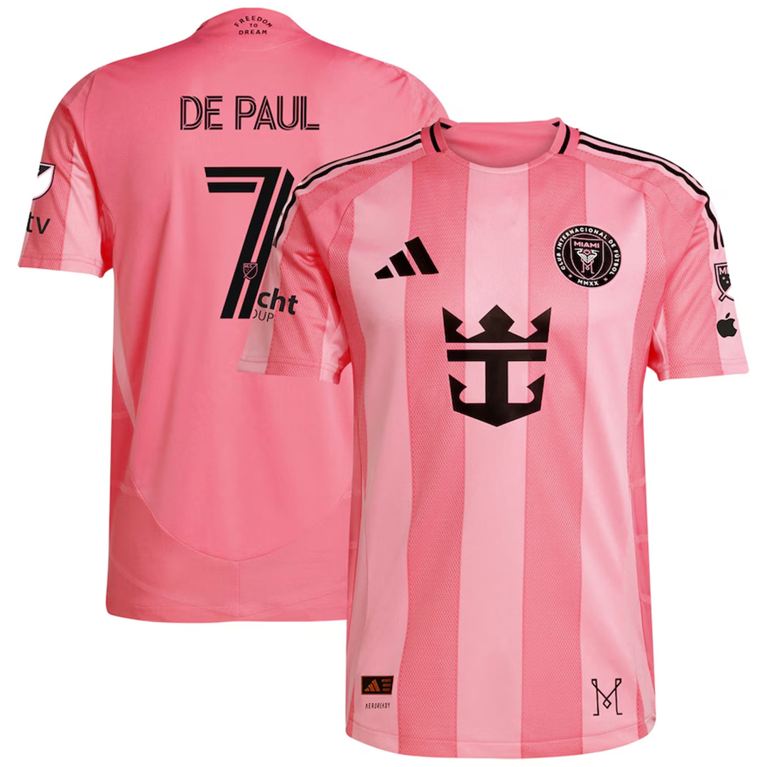 DE PAUL #7 Inter Miami Home Match Jersey Player Version 2025 — Inter Miami Home 2025