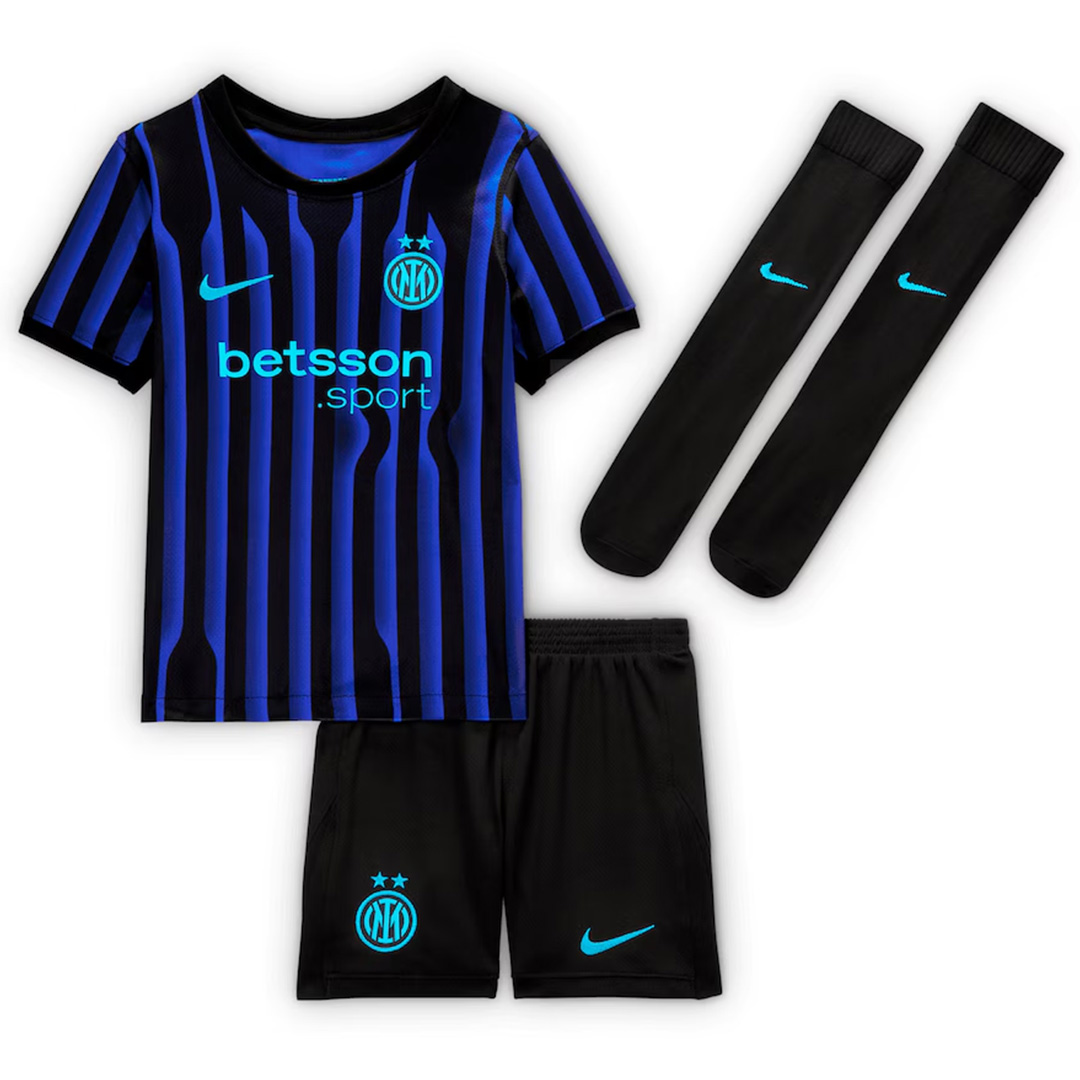 Kids Inter Milan Home Jersey Full Kit 2025/26 — Inter Milan Home 2025/26