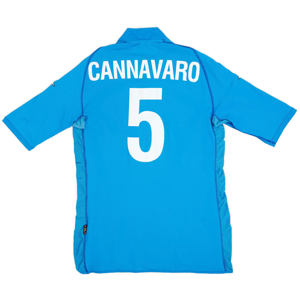 CANNAVARO #5 Retro Italy Home Jersey World Cup 2002 - Cancha Kits