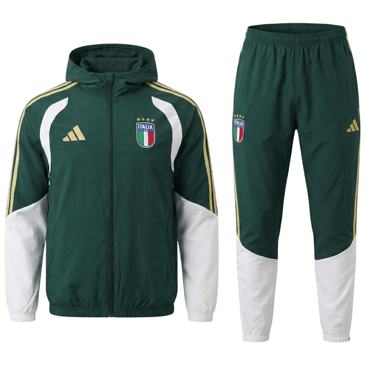 Italy Windbreaker Hoodie Kit(Top+Pants) Green 2026 — Italy Windbreaker 2026