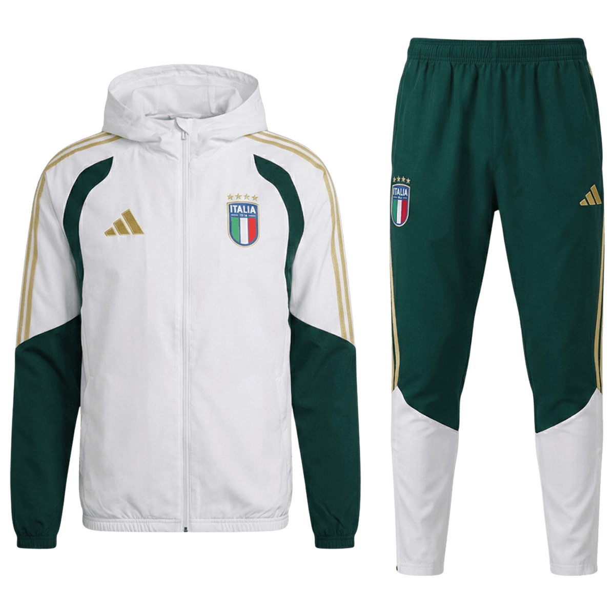 Italy Windbreaker Hoodie Kit(Top+Pants) White 2026 — Italy Windbreaker 2026