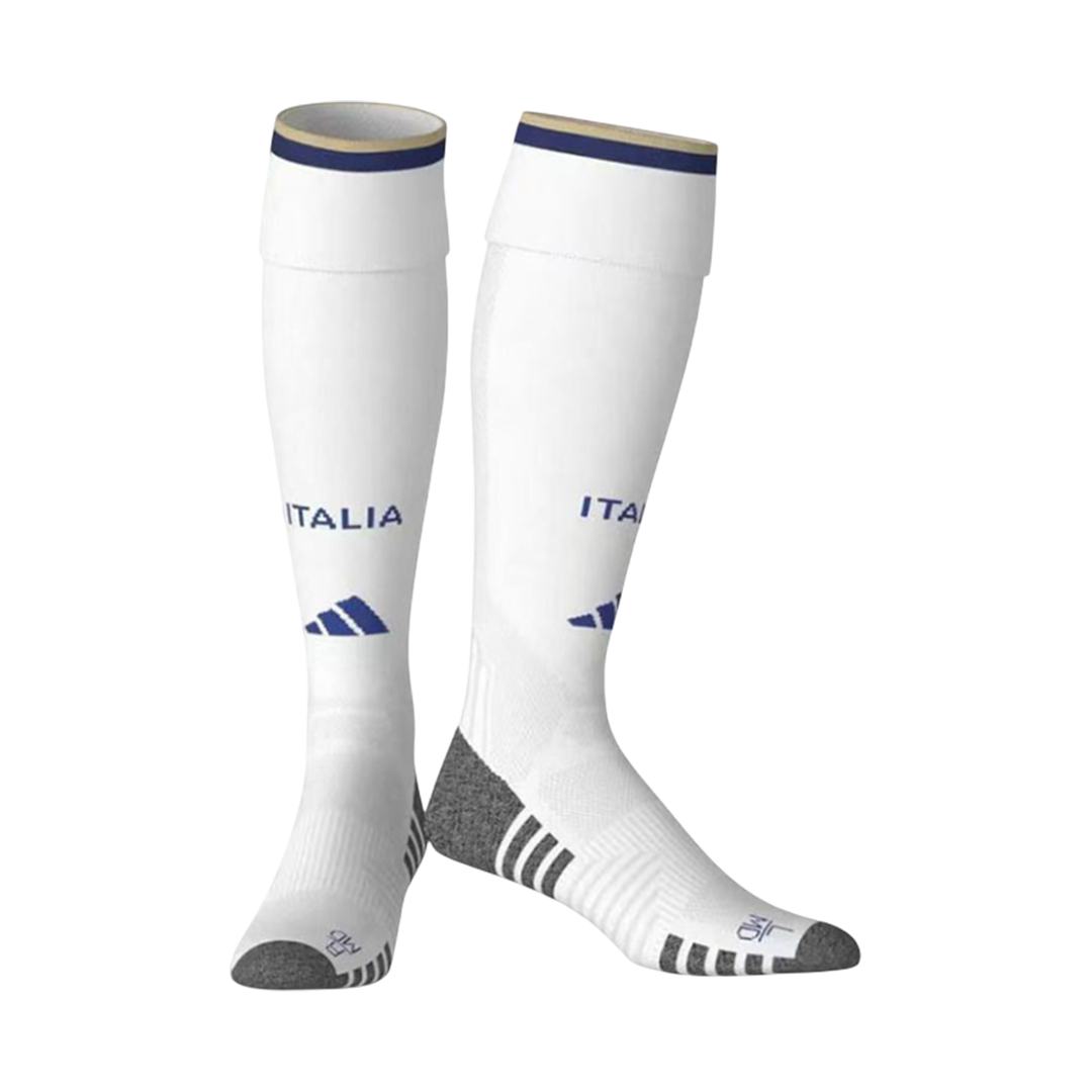 Kids Italy Home Soccer Socks - White 2026 — Italy Home 2026
