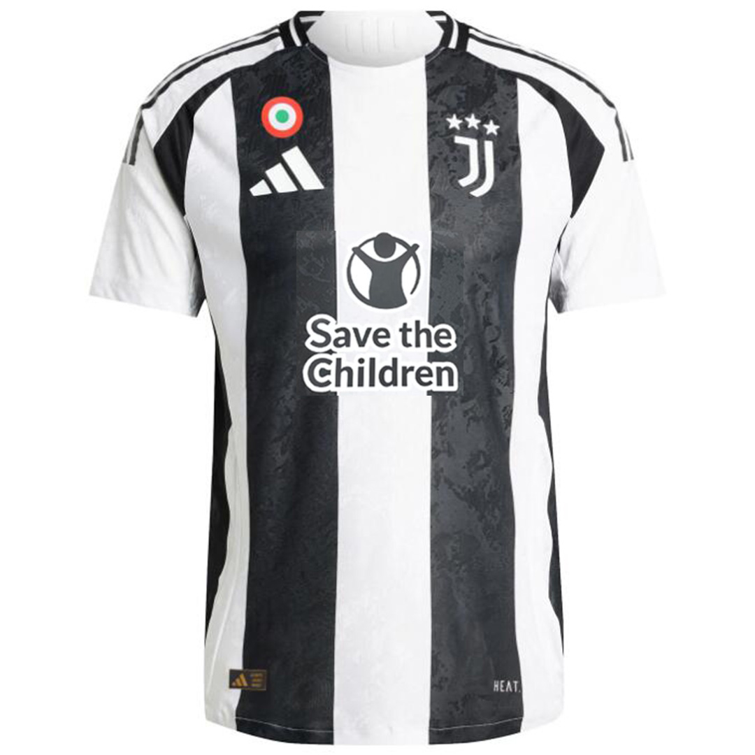 Juventus Home Save Children Sponsor Match Jersey Player Version — Juventus Home 2024/25