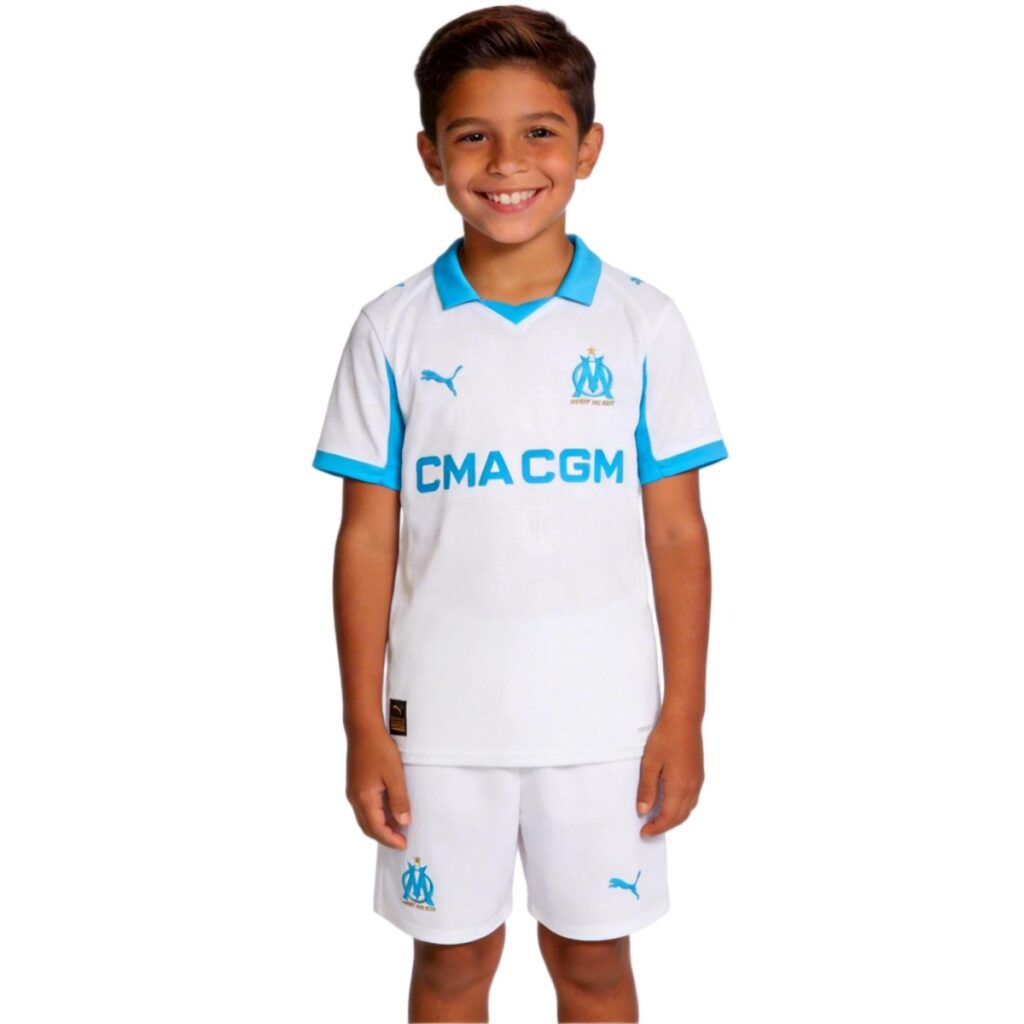 Kids Marseille Home Jersey Kit 2025/26 - Cancha Kits
