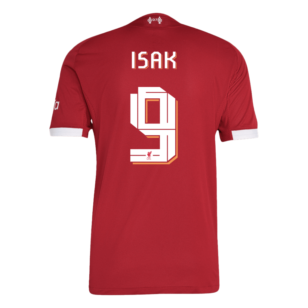 ISAK #9 Liverpool Home Match Jersey Player Version 2025/26 – UCL Font - Cancha Kits
