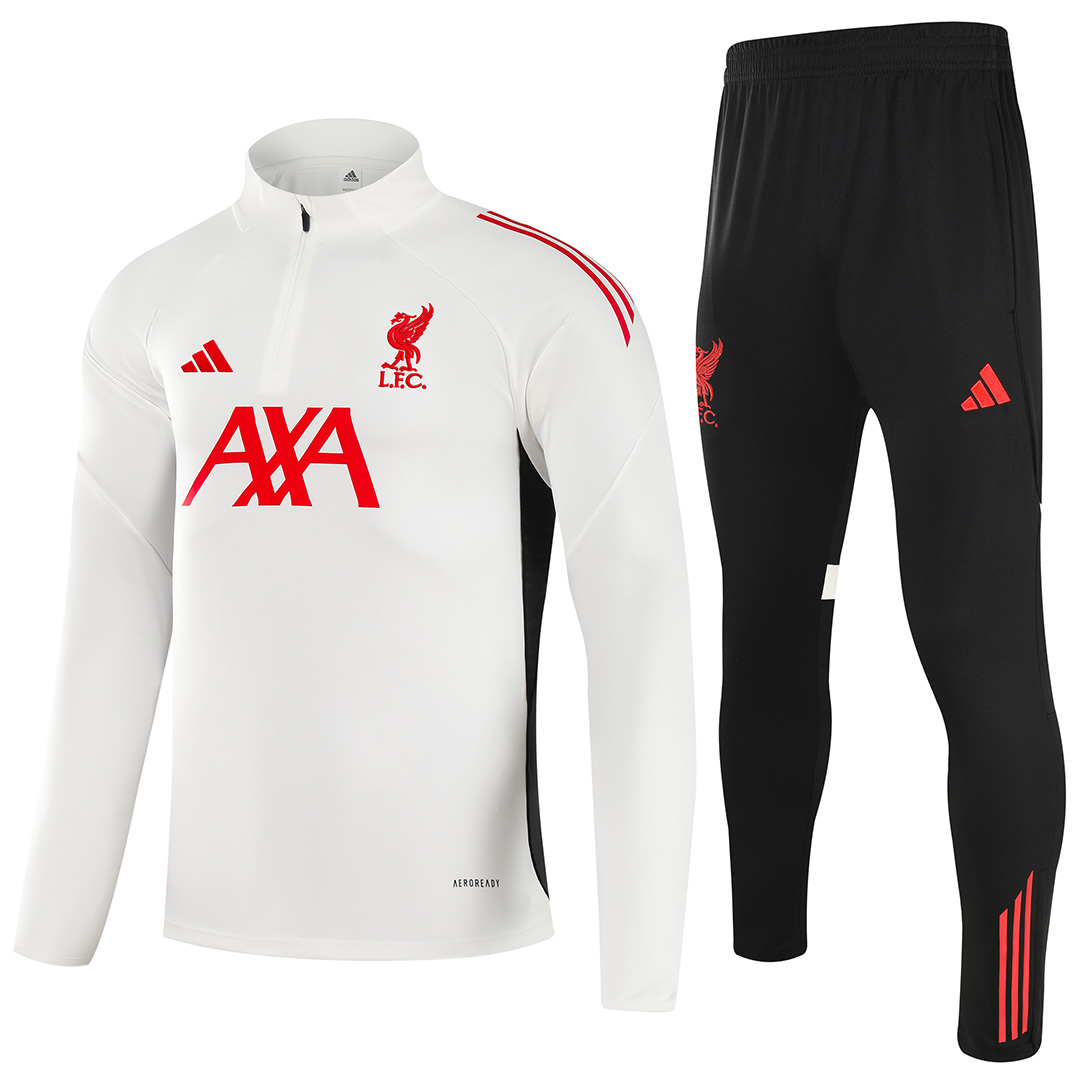 Kids Liverpool 1/4 Zipper Sweat Kit(Top+Pants) White 2025/26 — Liverpool Other 2025/26