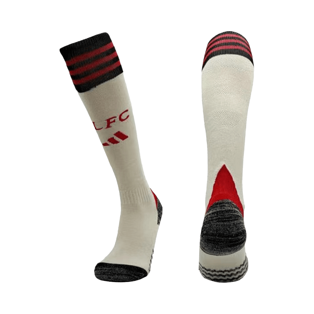 Kids Liverpool Away Soccer Socks - White 2025/26 — Liverpool Away 2025/26