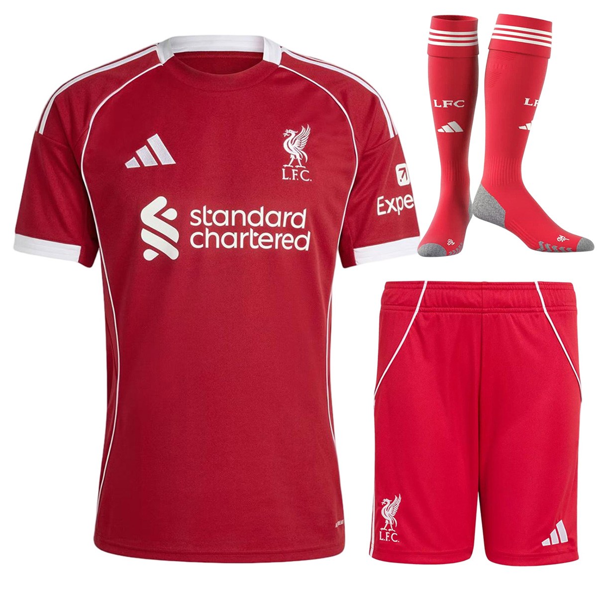 Liverpool Home Jersey Full Kit 2025/26 — Liverpool Home 2025/26