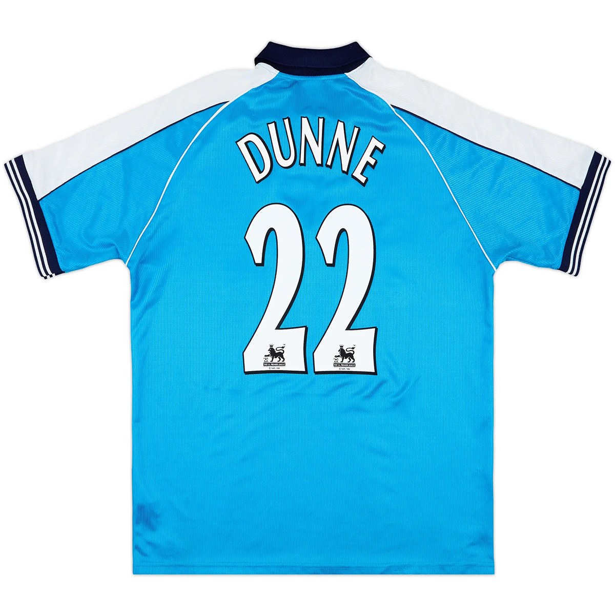 Dunne #22 Retro Manchester City Home Jersey 1999/01 — Manchester City Home 1999/01