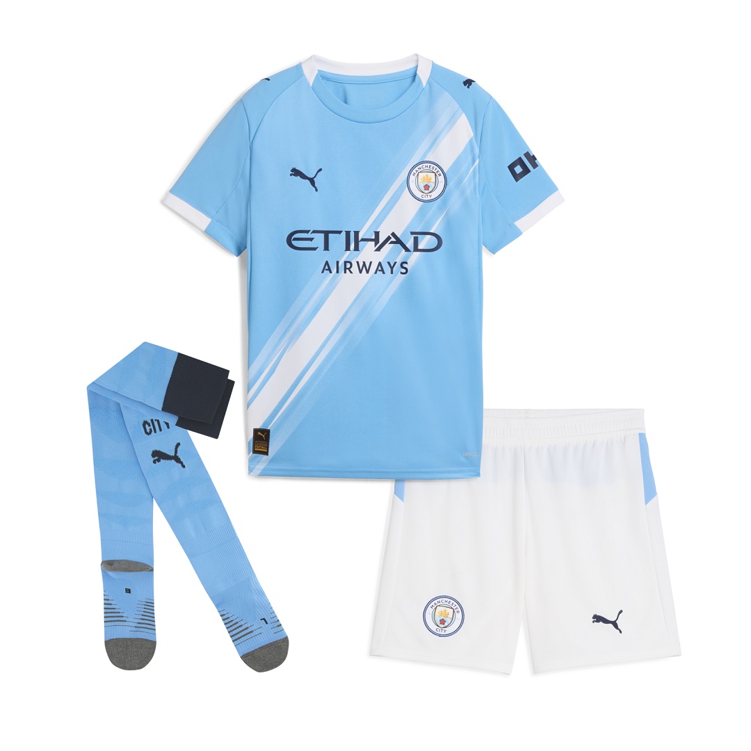Kids Manchester City Home Jersey Full Kit 2025/26 — Manchester City Home 2025/26